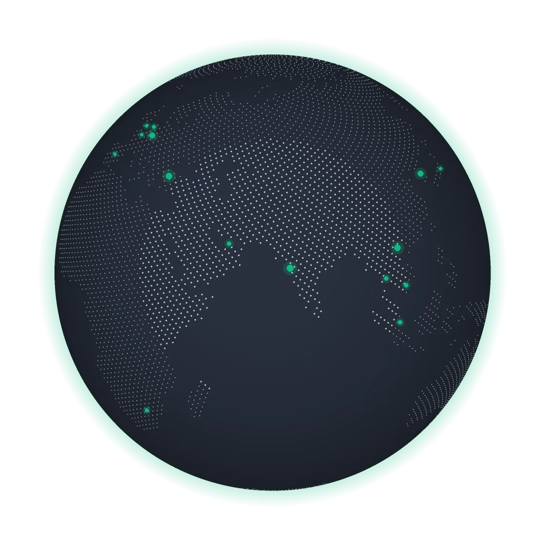Globe showing proxy locations