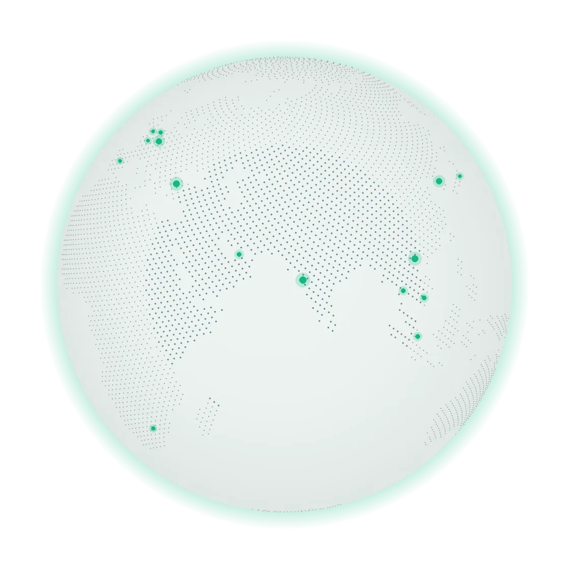Globe showing proxy locations